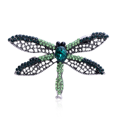 Manufacturers direct 209 European and American new fashion creativity dragonfly hollow - out full of diamond brooch high - end joker alloy chest ornaments