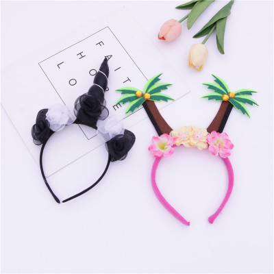 Cartoon headband adult children unicorn headpiece Korean cute super cute sweet cat ears headband hair card