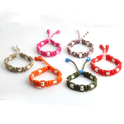Korean version of the umbrella rope ceramic beads pure hand-woven cat ring dog ring survival bracelet manufacturers whol