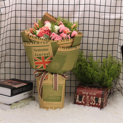 Flower wrapping paper kraft paper gift paper holiday gift material manufacturers direct sales