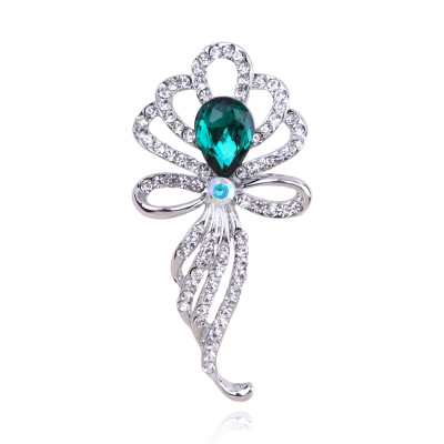 Flower brooch small crystal glass brooch accessories set diamond metal brooch foreign trade hot-selling flower-shaped suit accessories