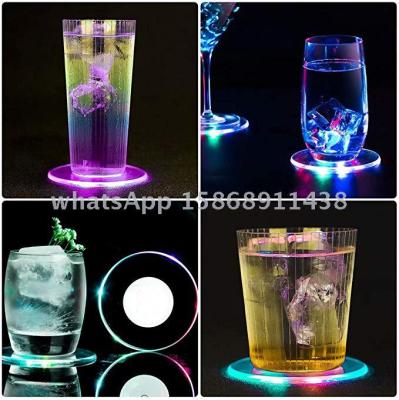 Slingifts Acrylic Ultra-Thin Led Light Coaster Cocktail Coaster Flash Bar Bartender Lighting Base Placemat for Table