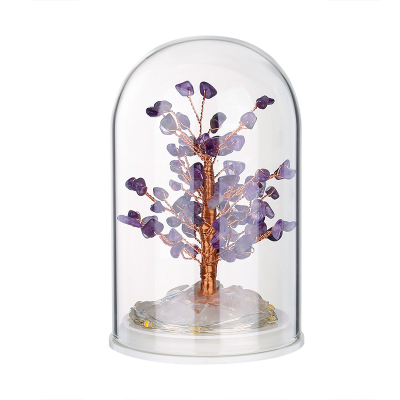 Natural Amethyst crystal gravel fortune tree (LED)
