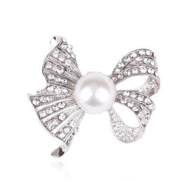 New Korean version of pearl brooch water drill alloy brooch brooch female brooch flower design accessories