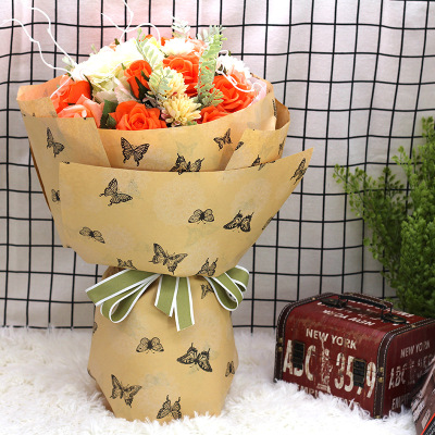 Butterfly design two-color flower packaging materials gift wrapping paper bouquet distribution paper flower shop supplies