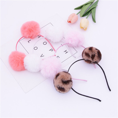 Japan and Chesapeake plush ball hair band express express hair card children cartoon headband sweet big hair ball super express heirloom