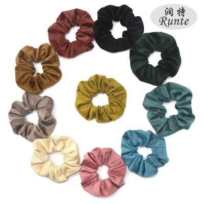 Cross-border hair accessories for autumn and winter new arctic flannelette hair circle art large intestine circle head flower manufacturers wholesale