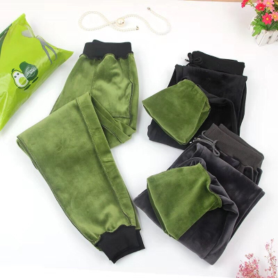 Avocado Head-Velvet Pants Winter Plus Shea Nosebleed Pants Plus Thick small feet