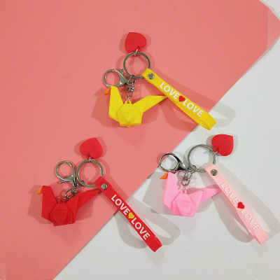 Cartoon thousands of paper cranes doll key chain pendant accessories hang ornaments car pendant accessories trend female