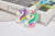 Web celebrity toy unicorn pendant rainbow horse key chain xu rainbow color unicorn silicone doll