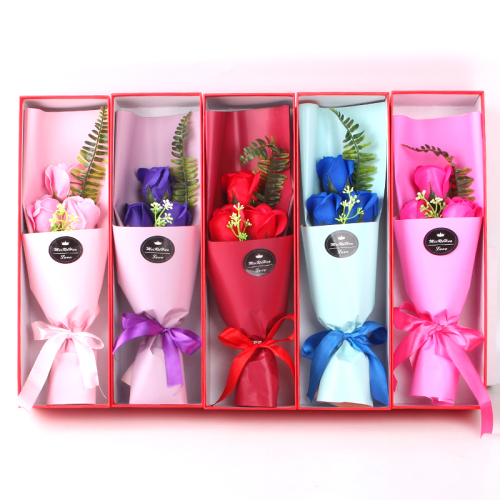 3 soap flower gift box simulation rose bouquet teacher‘s day valentine‘s day gift christmas holiday event gift