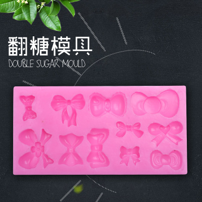 A variety of bow shaped silicone mold cake sugar mold diy baking tools for Christmas cake decoration