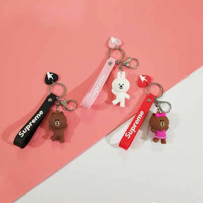 Creative accessories pendant key chain brown bear car pendant key accessories package key chain hanging ornaments