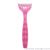 Three female razors with 3 stainless steel blades pink razor seagull handle holder