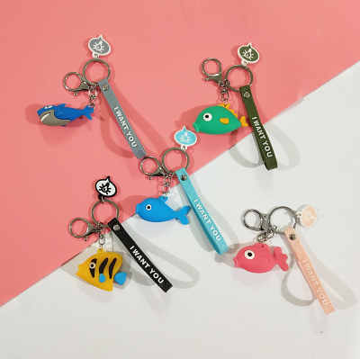Lovely fish creative accessories pendant key chain car pendant key accessories package key chain hanging ornaments