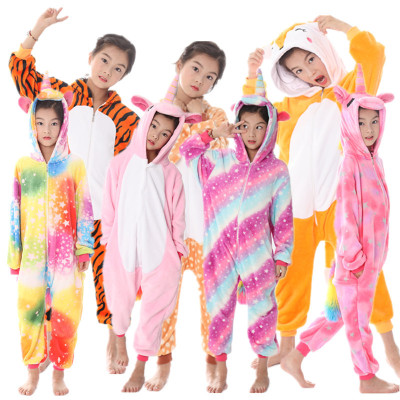Children's pyjamas unicorn tiger new one-piece pyjamas
