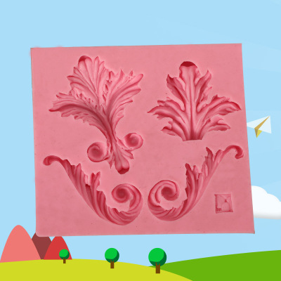 Silicone mold with plant leaf design diy baking appliance cake turning sugar flower cake decoration mold