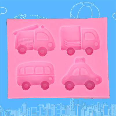 Factory direct production of cake tools soap mold cartoon truck car baking silicone sugar cake mold