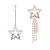 Korean web celebrity asymmetrical pearl five pointed star tassel - long earrings female move earrings exaggerated earrings