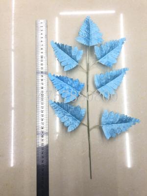 White oil light dyeing small seven - forked Persian leaves blue fur leaves simulation leaves