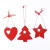 Wooden Bow Ornaments Printed Five-Pointed Star Show Window Decoration Gift Christmas Love Decoration Pendant