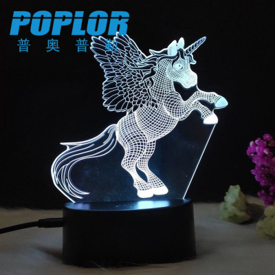 LED fashionable 3D night light acrylic new unique LED light creative gift display APP remote control base