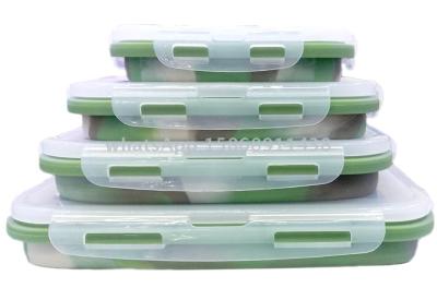 Slingifts Silicone Lunch Box Collapsible Folding Food Storage Container with Lids Microwave Freezer Dishwasher Safe