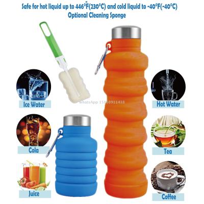 Slingifts 700ml Water Bottle Collapsible Foldable Food-Grade Silicone Water Container Leak Proof Water Bottle