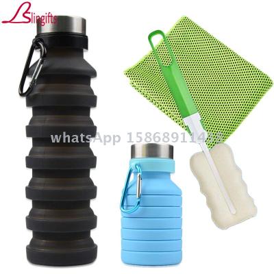 Slingifts Collapsible Water Bottle Reuseable BPA Free Silicone Foldable Portable for Sports Gym Travel Camping Hiking