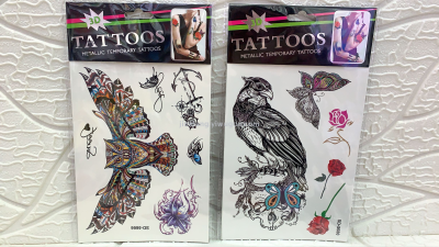 Feathered owl tiger dream catcher 3D tattoo arm and neck tattoo stickers