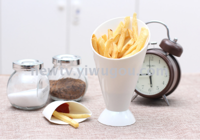 French fries tomato sauce compartment cup