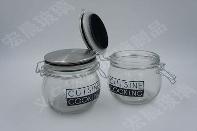 Manufacturers direct selling glass seal jar kitchen supplies baked flower clasp glass seal storage tank models