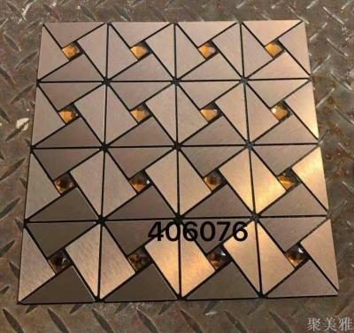 Mosaic simple aluminum plate atmosphere fashion metal self-adhesive fashion with metal tile decoration wall paste plastic