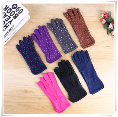 Autumn and Winter Thin Fleece High Elastic Gloves Slim Fit Fitness Black and Red Female Etiquette Dance Gloves Outdoor Sports