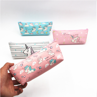 Unicorn pen bag PU pencil bag stationery bag high-grade pen bag student stationery bag makeup bag