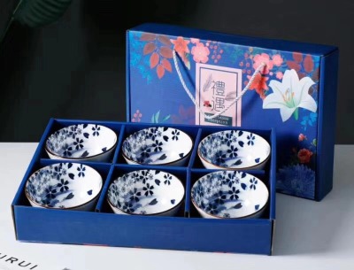 Jingdezhen business gifts rice bowl meal plate surface bowl ceramic craft ceramic bowl tableware Nordic style tableware