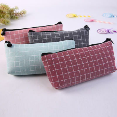 Canvas pen bag pencil bag stationery bag simple square pen bag pencil bag student stationery storage bag