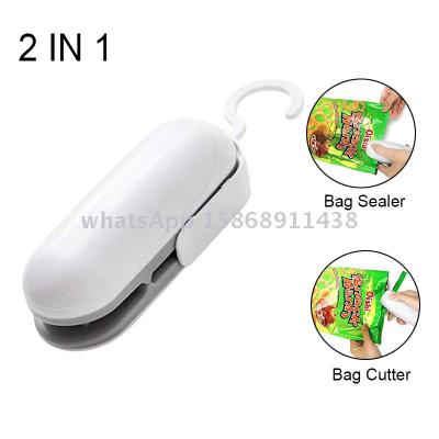 Mini Bag Sealer Handheld Heat Vacuum Sealers 2 in 1 Heat Sealer and Cutter Portable Bag Resealer Sealer for Plastic Bag