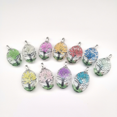 dried flower necklace plant lace flower handmade time gem glass mori jewelry