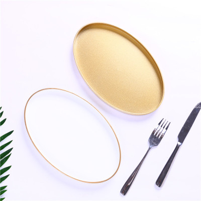 European-Style Household Rectangular Tray Creative Western Cuisine Plate Simple Commercial Water Glass Plate Living Room Tea Tray Plastic Plate