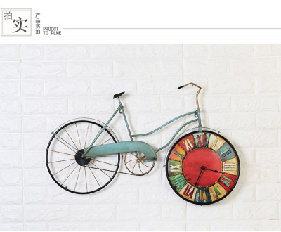 Creative wall clock of bicycle of American style restoring ancient ways of iron art mattress in sitting room bedroom wall clock wall hangs adornment wall to act the role of