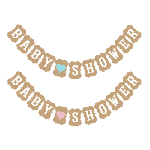 holiday party supplies factory direct sales wedding birthday party kraft paper baby shower letter hanging flag