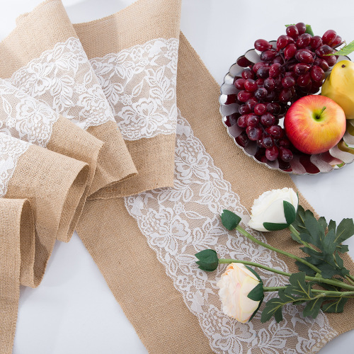 factory direct foreign trade export european style linen middle lace table runner christmas festival wedding linen decorative tablecloth