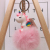 Unicorn Cartoon, silicone hair bulb, cute bag, school bag, key chain, student Korean Version, colorful Pendant, 8cm small