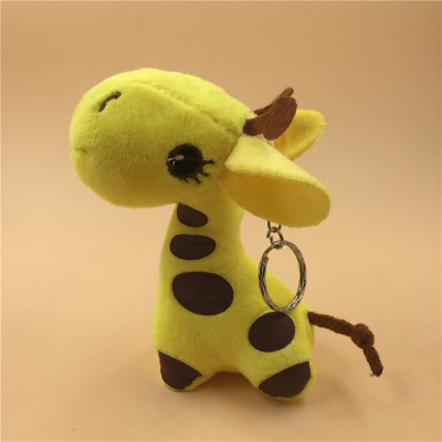 New Giraffe Plush Pendant Deer Keychain Plush Toy Car Wedding Throws Mini Doll Wholesale