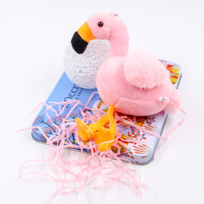 Paula ins flamingo plush key chain pendant gift toss plush toy pendant grab machine doll