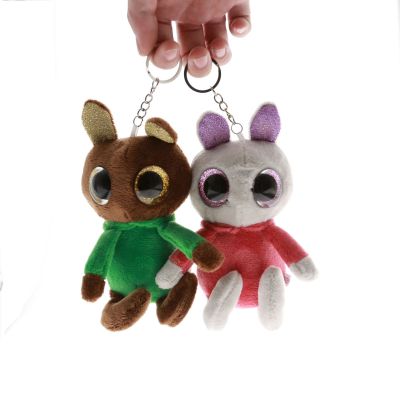 Paula Cute Big Eyes Highlight Rabbit Plush Pendant Car Cell Phone Bag Keychain Crane Machines Figurine Doll