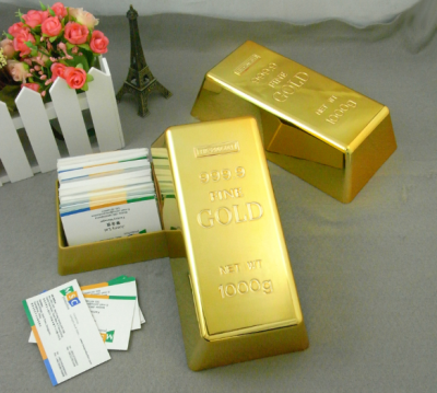 Gold brick household furnishing card box Gold bar receive box candy box environmental protection plastic products