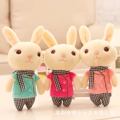 Cartoon Bear with Scarf Plush Key Chain Pendant Scarf Windbreaker Rabbit Plush Toy Handbag Pendant Wedding Gifts