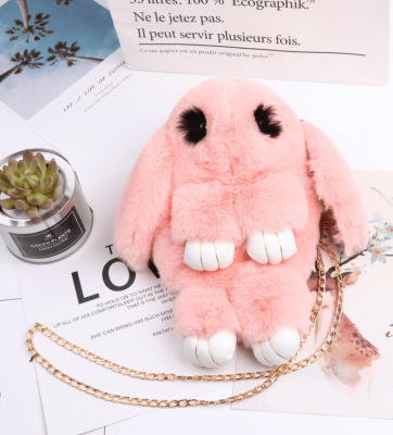 Rabbit bag plush pack dead Rabbit bag one shoulder cross - slung shoulder bag bag getting imitation Rabbit hair cartoon bag for children